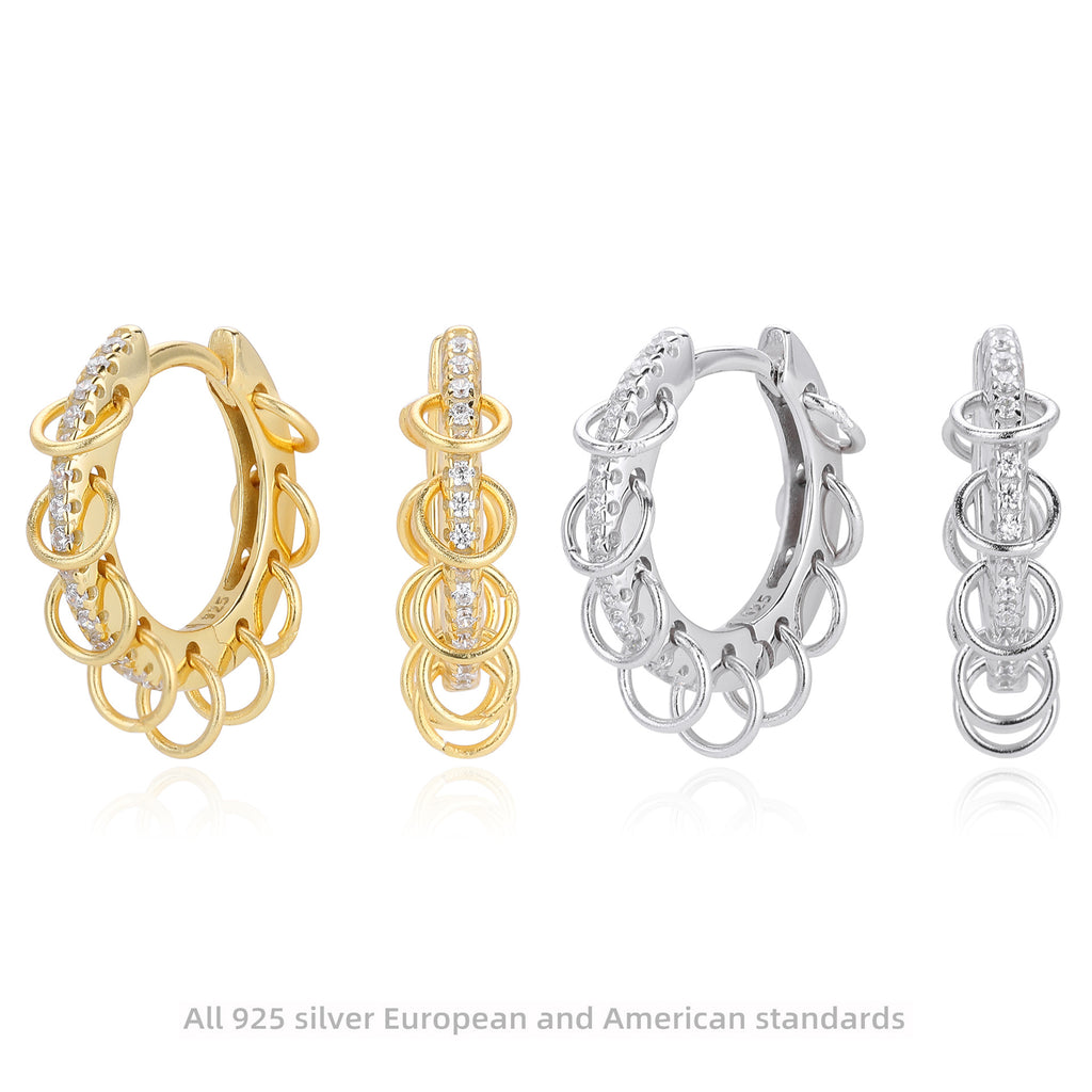 Damen Creolen mit funkelnden Zirkon-Akzenten und elegantem Ringdesign Shop Nory