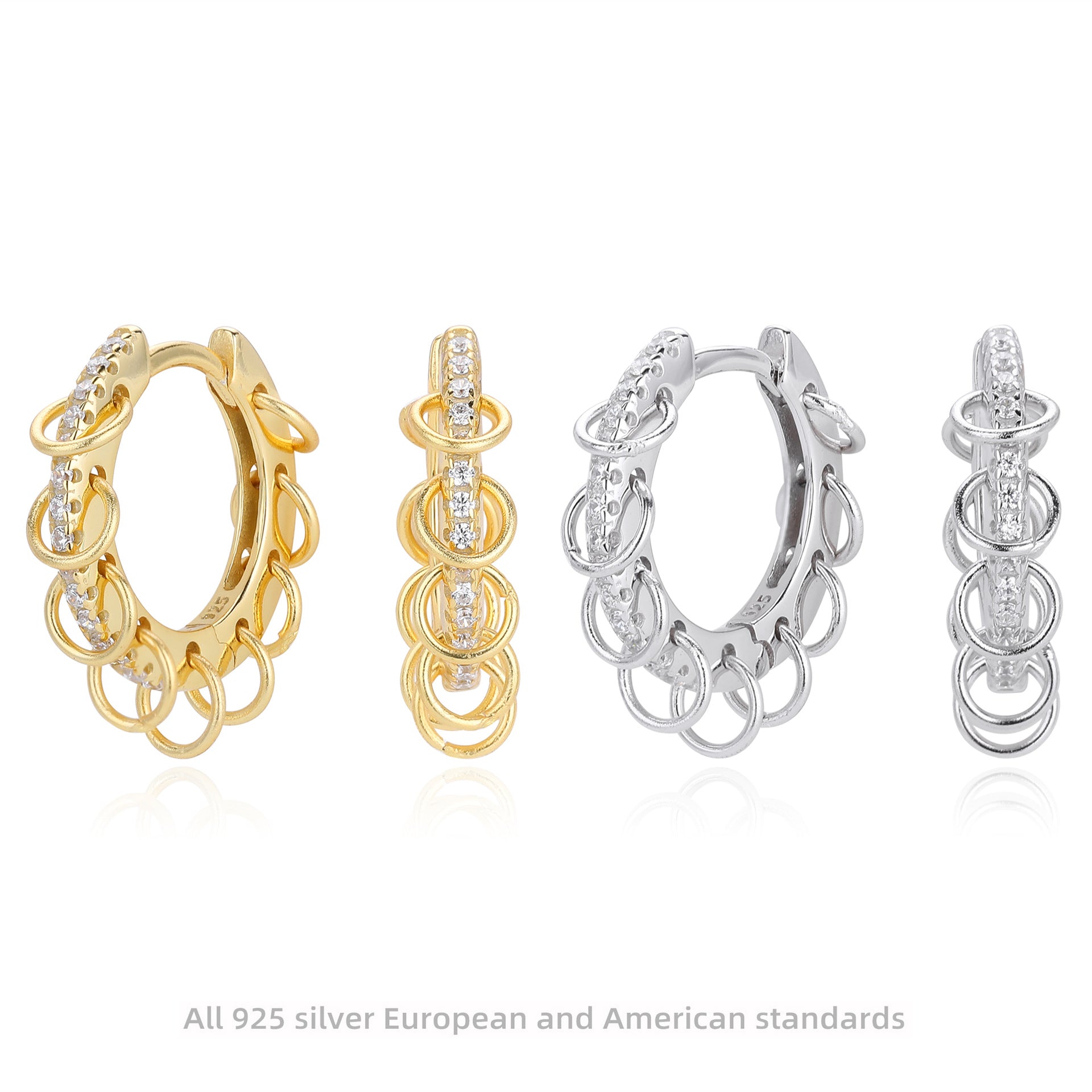 Damen Creolen mit funkelnden Zirkon-Akzenten und elegantem Ringdesign Shop Nory