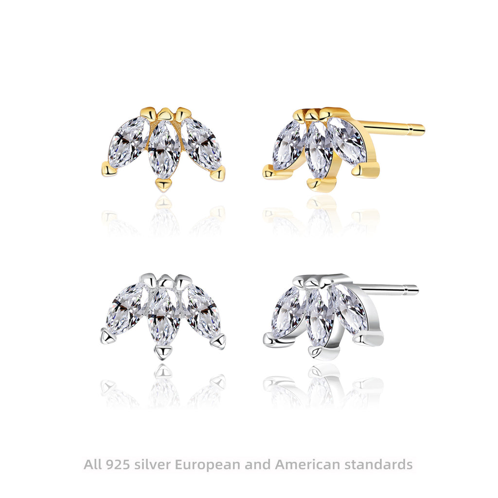 Damen Ohrstecker mit funkelndem Zirkon-Motiv aus hochwertigem 925 Sterling Silber Shop Nory