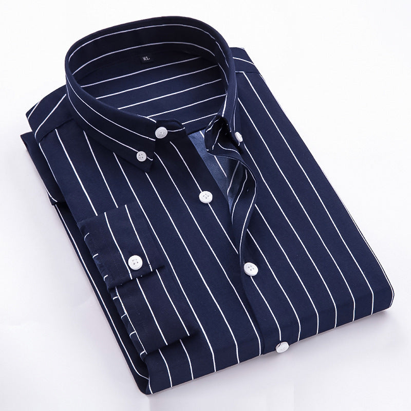 Herren gestreiftes Businesshemd mit Button-Down-Kragen und taillierter Silhouette Shop Nory