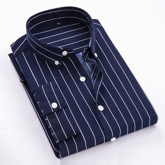 Herren gestreiftes Businesshemd mit Button-Down-Kragen und taillierter Silhouette Shop Nory