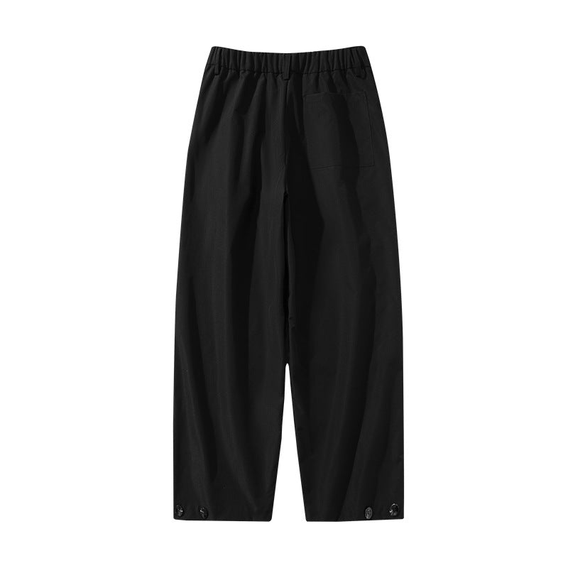 Damen weite Plissee-Hose mit hohem Bund, Gürtelschlaufen & verstellbaren Saumlaschen Shop Nory