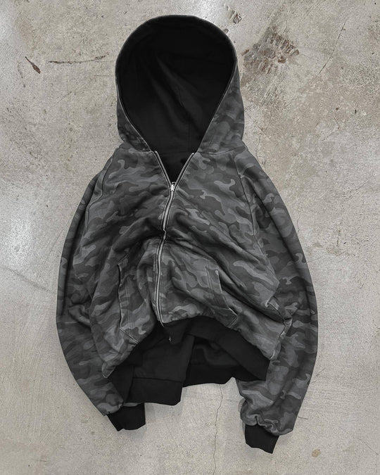 Unisex Kapuzen-Sweatjacke mit Kunstfellfutter, verkürztem Schnitt und Kreuz-Reißverschluss Shop Nory