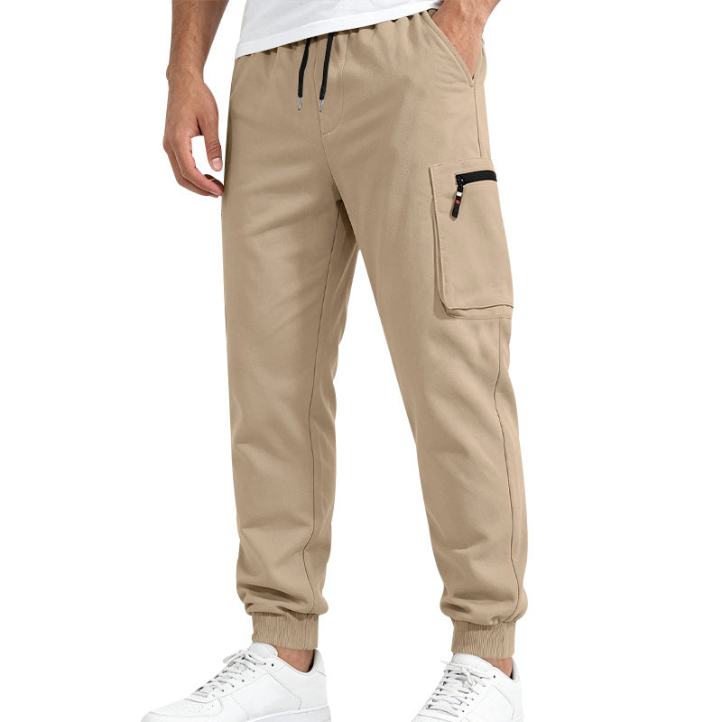 Herren Multifunktionale Slim-Jogginghose mit Cargo-Tasche, Elastischem Tunnelzug und Rippbündchen Shop Nory
