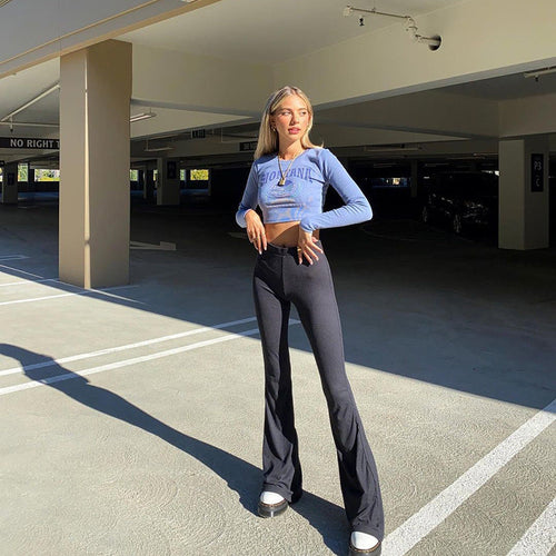 Damen Flared Leggings mit hohem Bund und komfortablem Stretch-Stoff