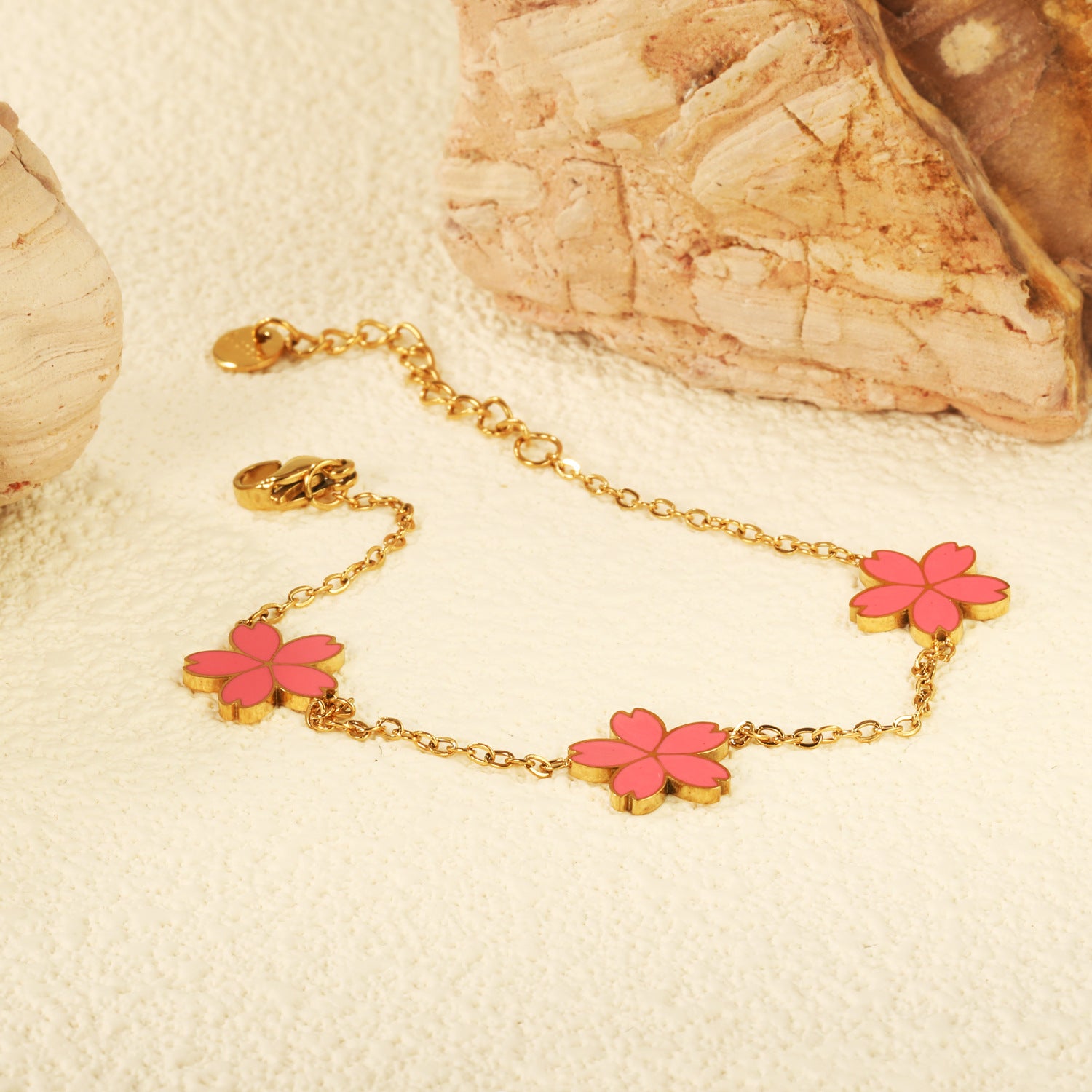 Damen elegante Armkette mit floralen Anhänger Shop Nory