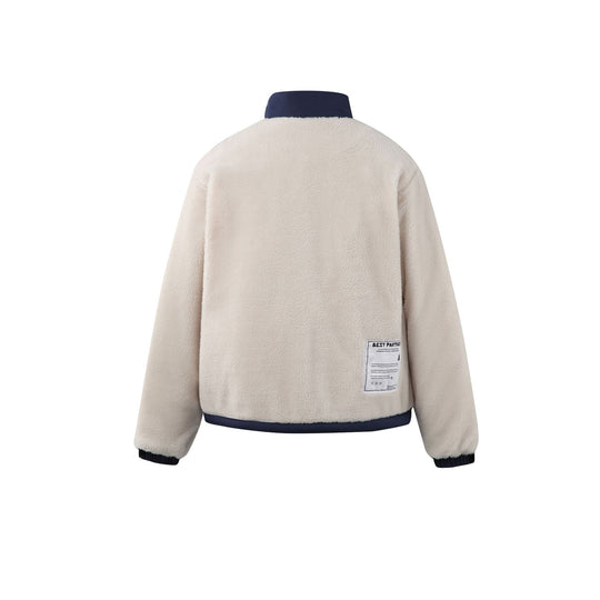Herren Teddy-Fleecejacke mit Stehkragen, durchgehendem Reißverschluss und Kontrastbesatz Shop Nory