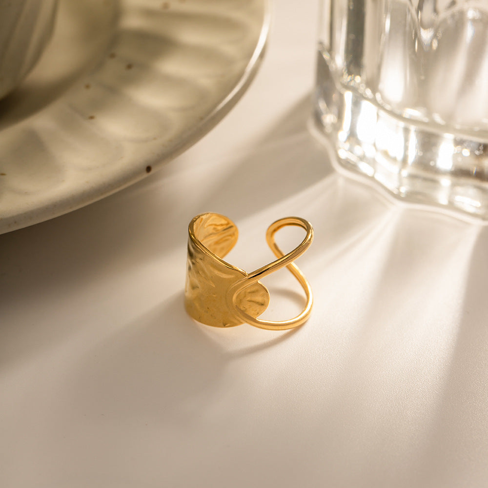 Damen Offener Ring mit elegantem Wickeldesign aus hypoallergenem Edelstahl Shop Nory