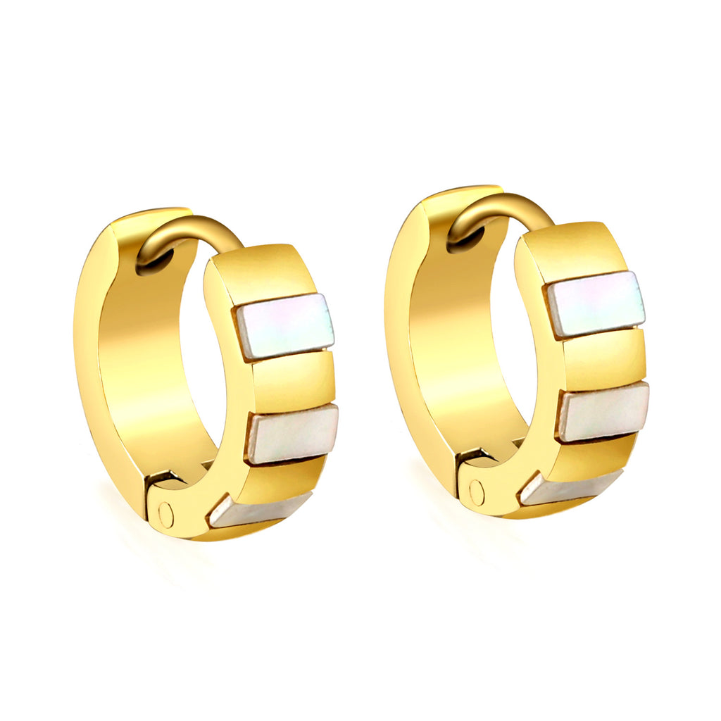 Damen Elegant gestaltete Ohrstecker mit Perlmutt-Akzenten Shop Nory
