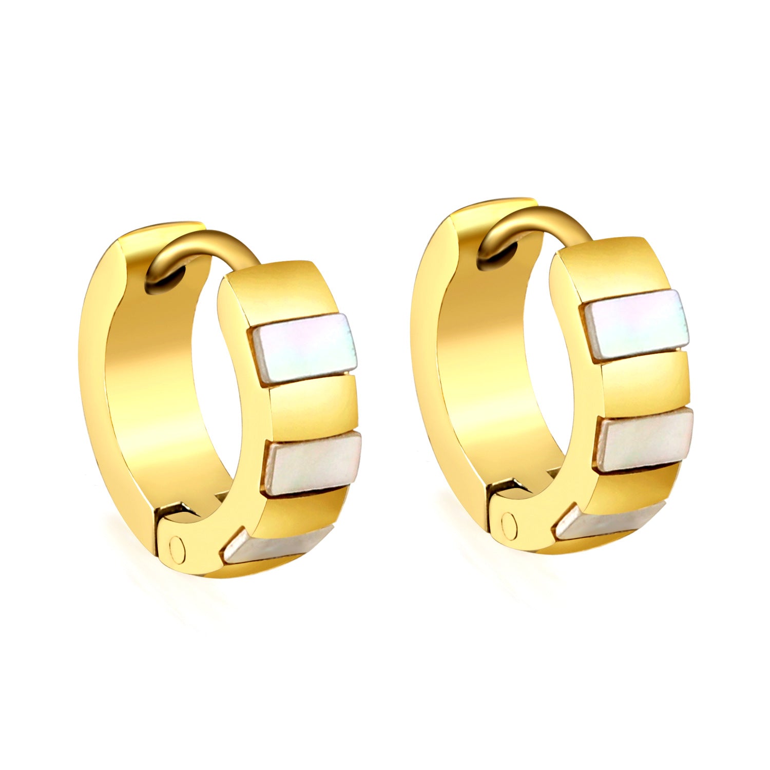 Damen Elegant gestaltete Ohrstecker mit Perlmutt-Akzenten Shop Nory