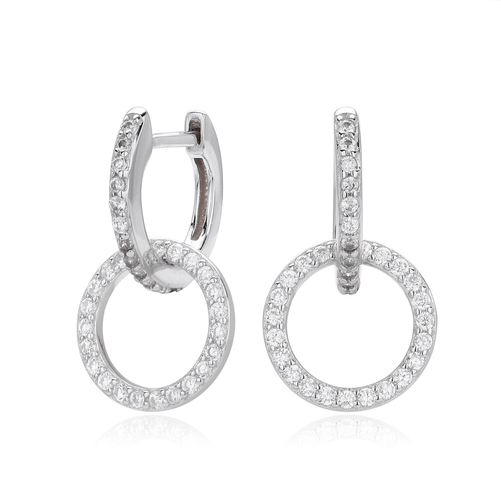 Damen Ohrhänger mit glitzernden Zirkonia in modernem Design Shop Nory