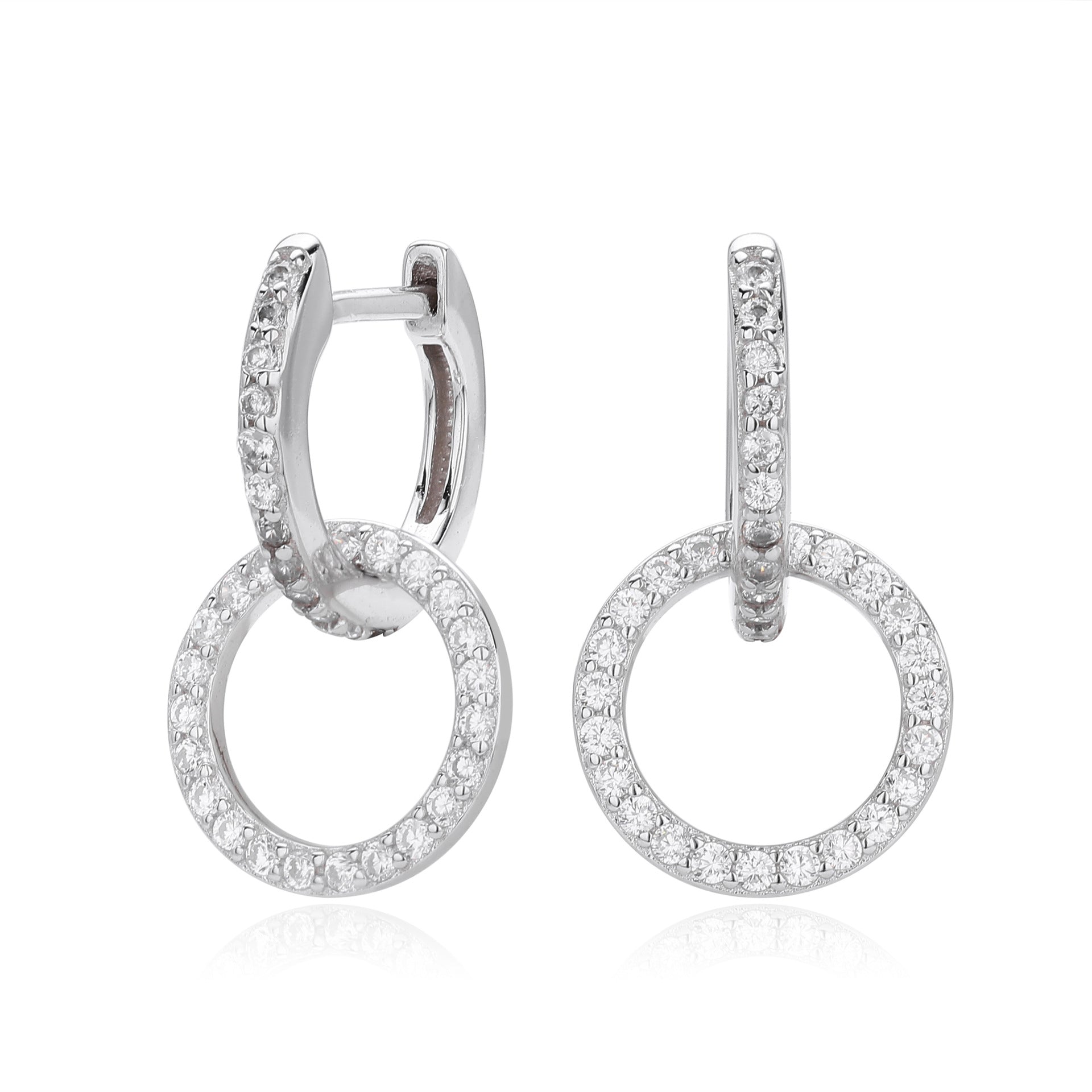 Damen Ohrhänger mit glitzernden Zirkonia in modernem Design Shop Nory