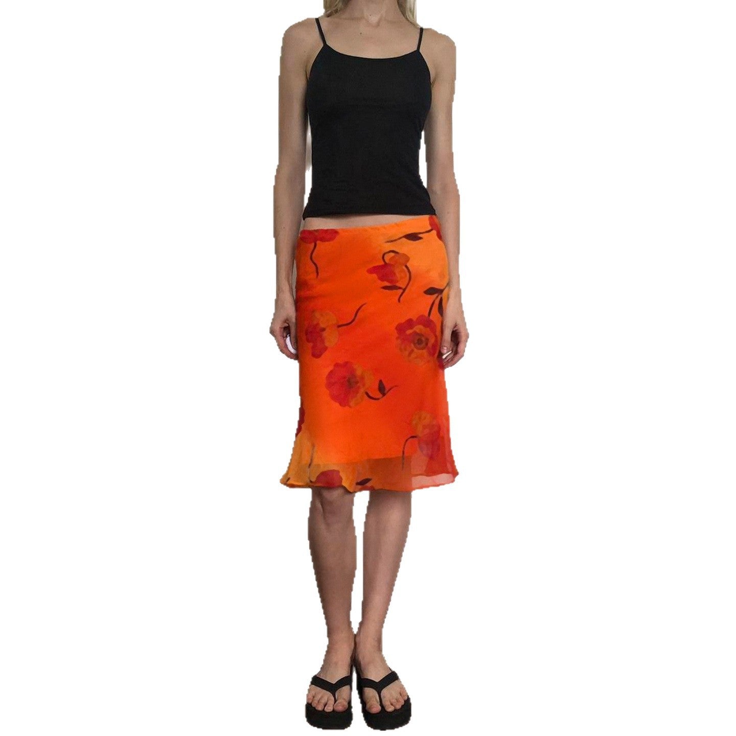 Damen schwingender Sommerrock mit floralen Mustern und leichtem Stoff