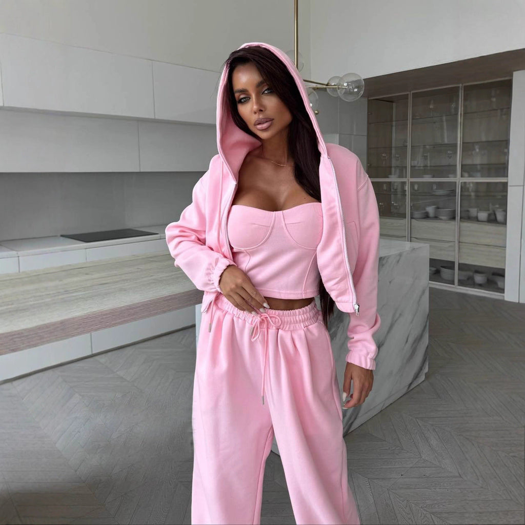 Damen lässiges Freizeitoberteil und bequeme Hose im Set