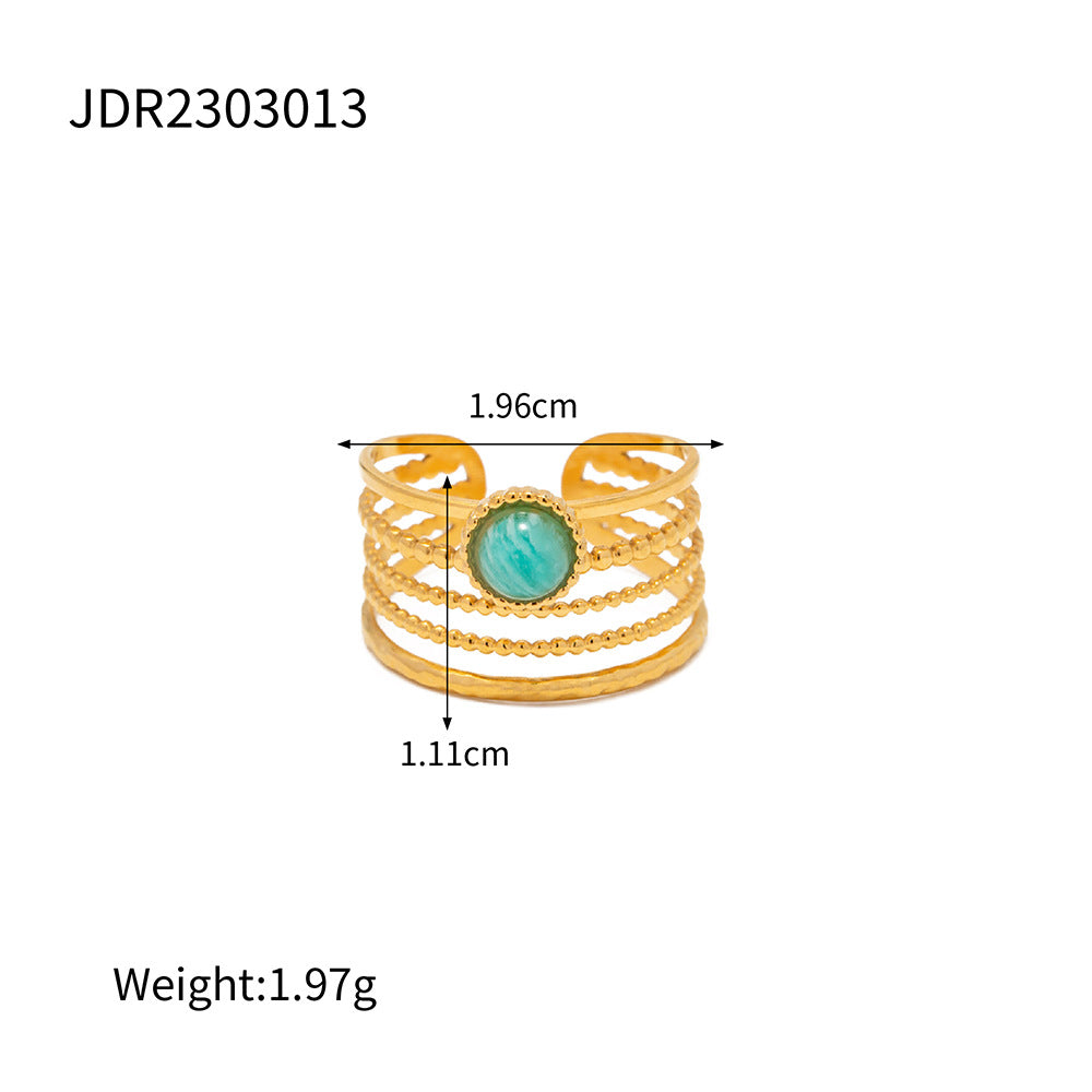 Damen Offener Ring mit modernem Kettenmuster und hypoallergener Edelstahlverarbeitung Shop Nory