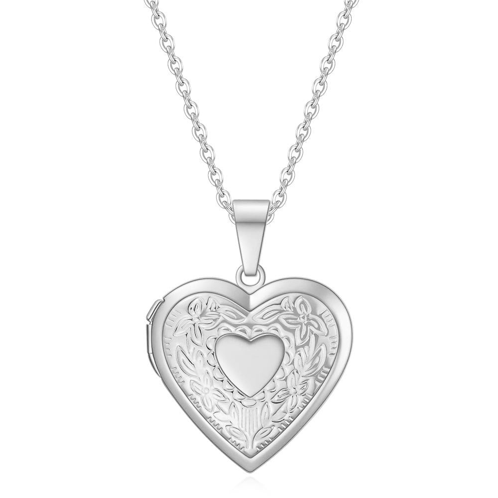Damen Herz-Locket Halskette mit filigranem Design Shop Nory
