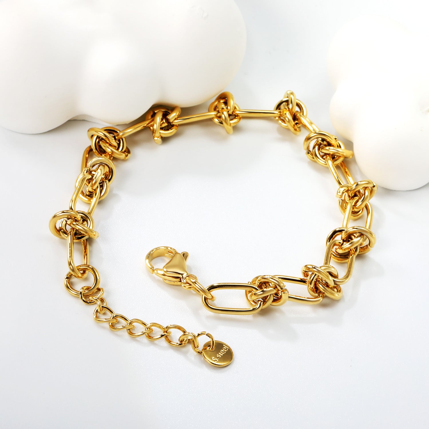 Damen Armband aus hochwertigem, goldplattiertem Edelstahl mit verstellbarem Verschluss Shop Nory