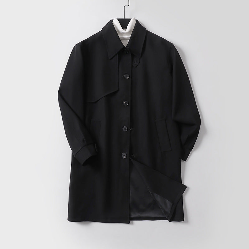 Herren midilanger Oversize-Kurzmantel mit durchgehender Knopfleiste und feinem Innenfutter Shop Nory