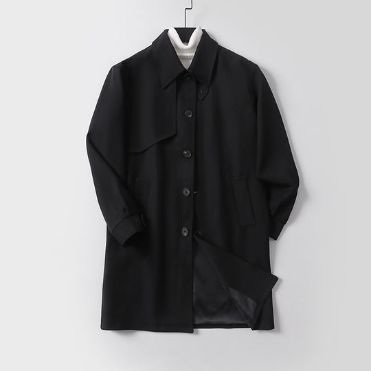 Herren midilanger Oversize-Kurzmantel mit durchgehender Knopfleiste und feinem Innenfutter Shop Nory