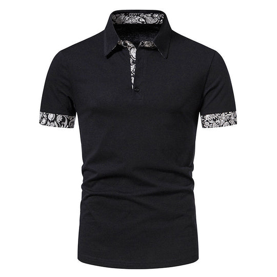 Herren Poloshirt mit modernem Paisleymuster und sportlichem Schnitt