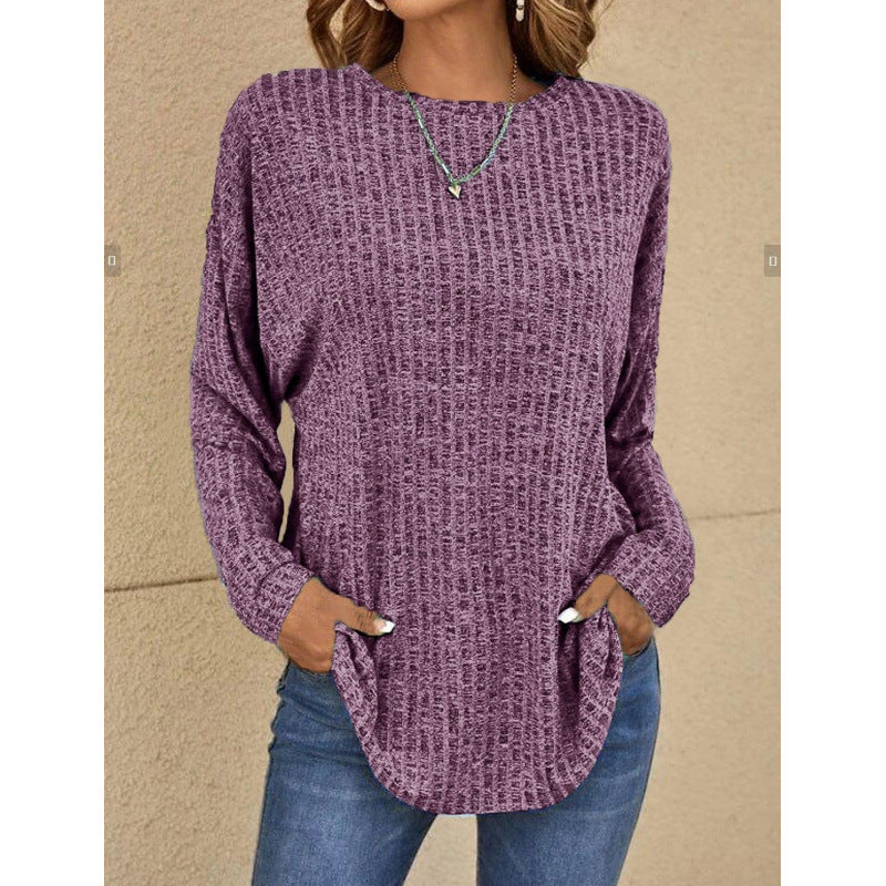 Damen Oversized Struktur-Strickpullover mit Rundhals und Eingrifftaschen Shop Nory