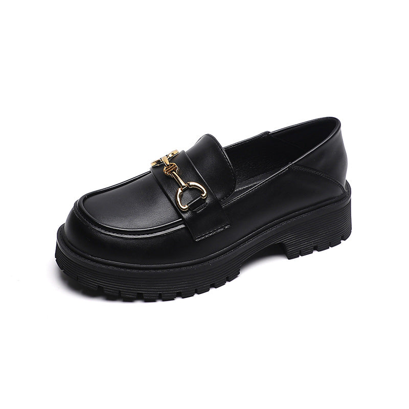 Damen Mokassin-Schuhe mit modischer Schnallenverzierung und robuster Sohle