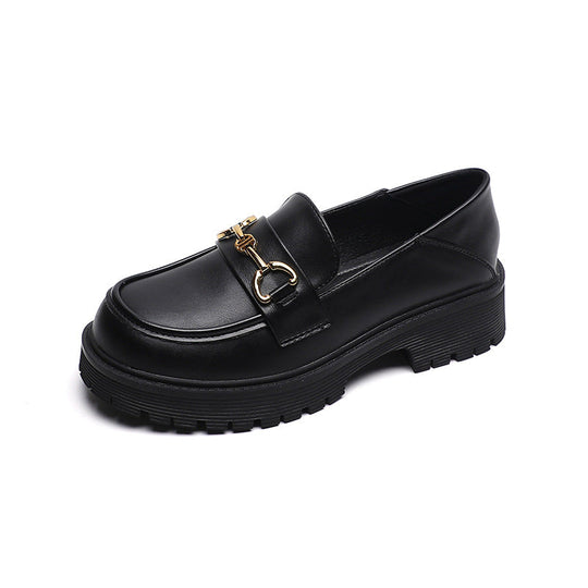 Damen Mokassin-Schuhe mit modischer Schnallenverzierung und robuster Sohle