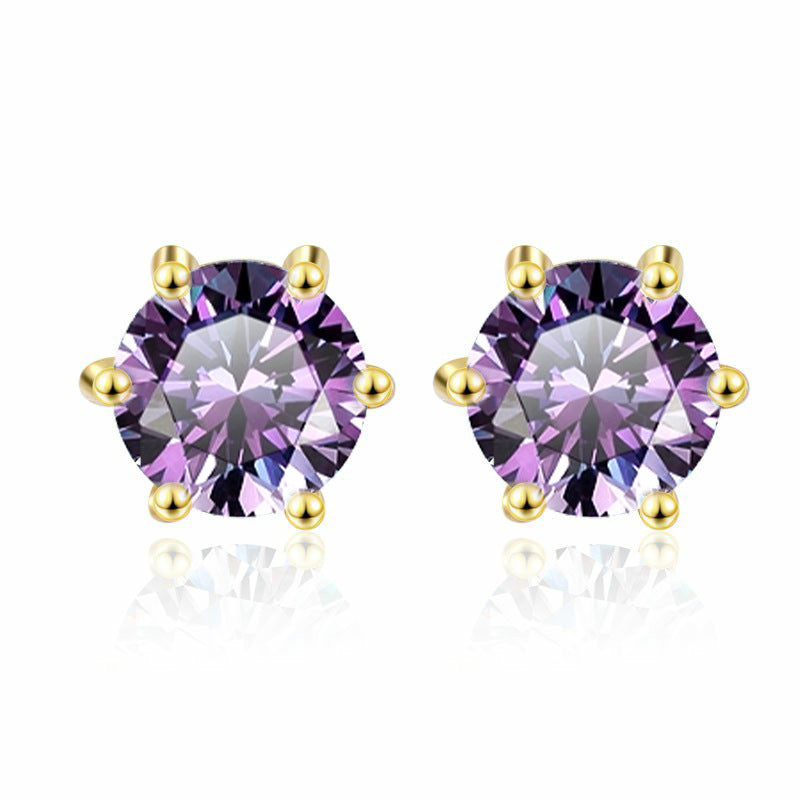 Damen Ohrringe mit funkelnden blauen Kristallen und edlem Goldrahmen Shop Nory