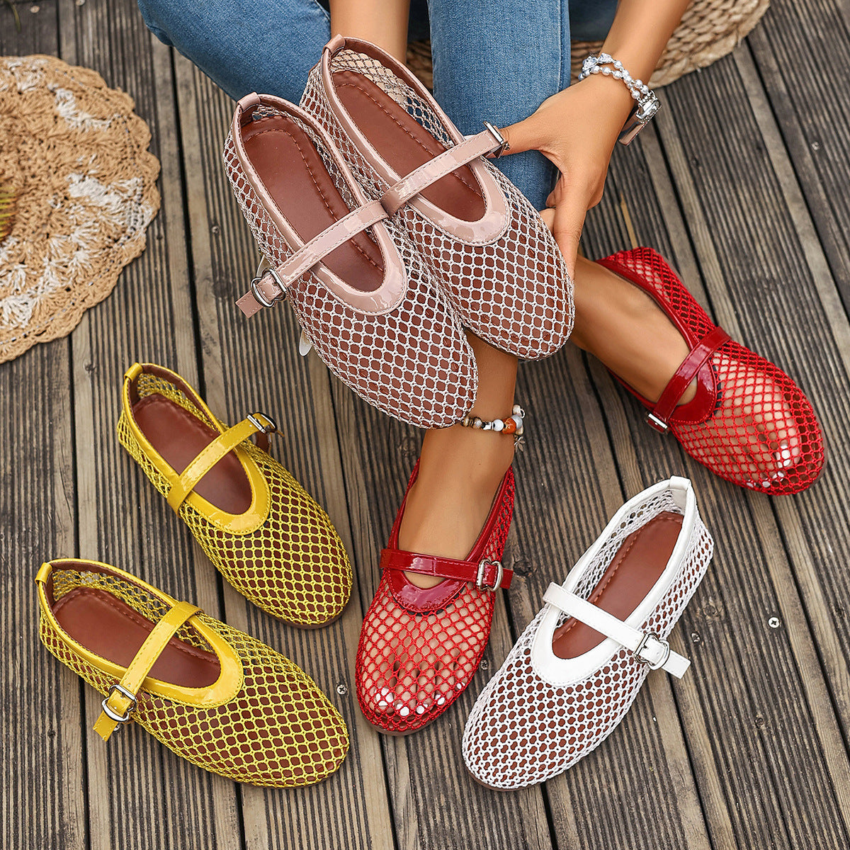 Damen Netzschuhe mit elegantem Riemen