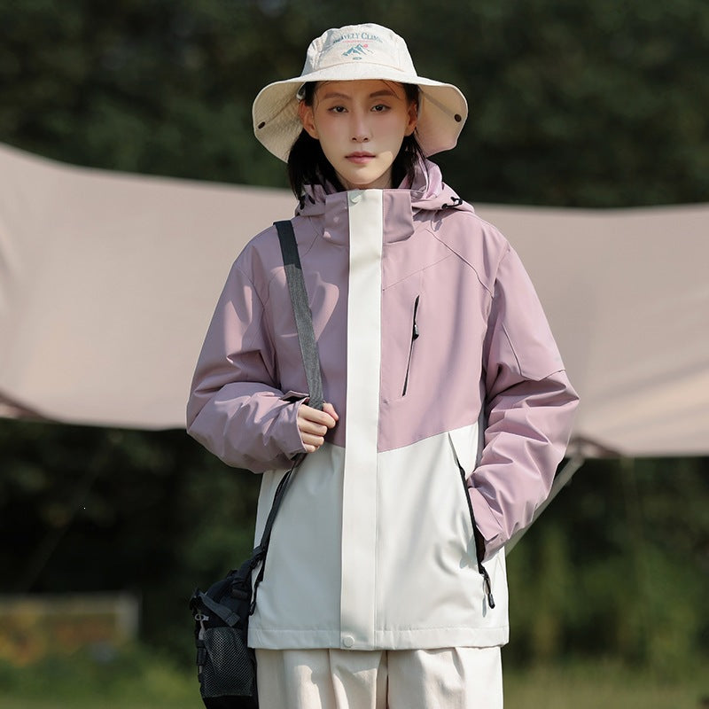 Herren Zweifarbige Wind- und Wasserabweisende Softshelljacke mit Kapuze Shop Nory