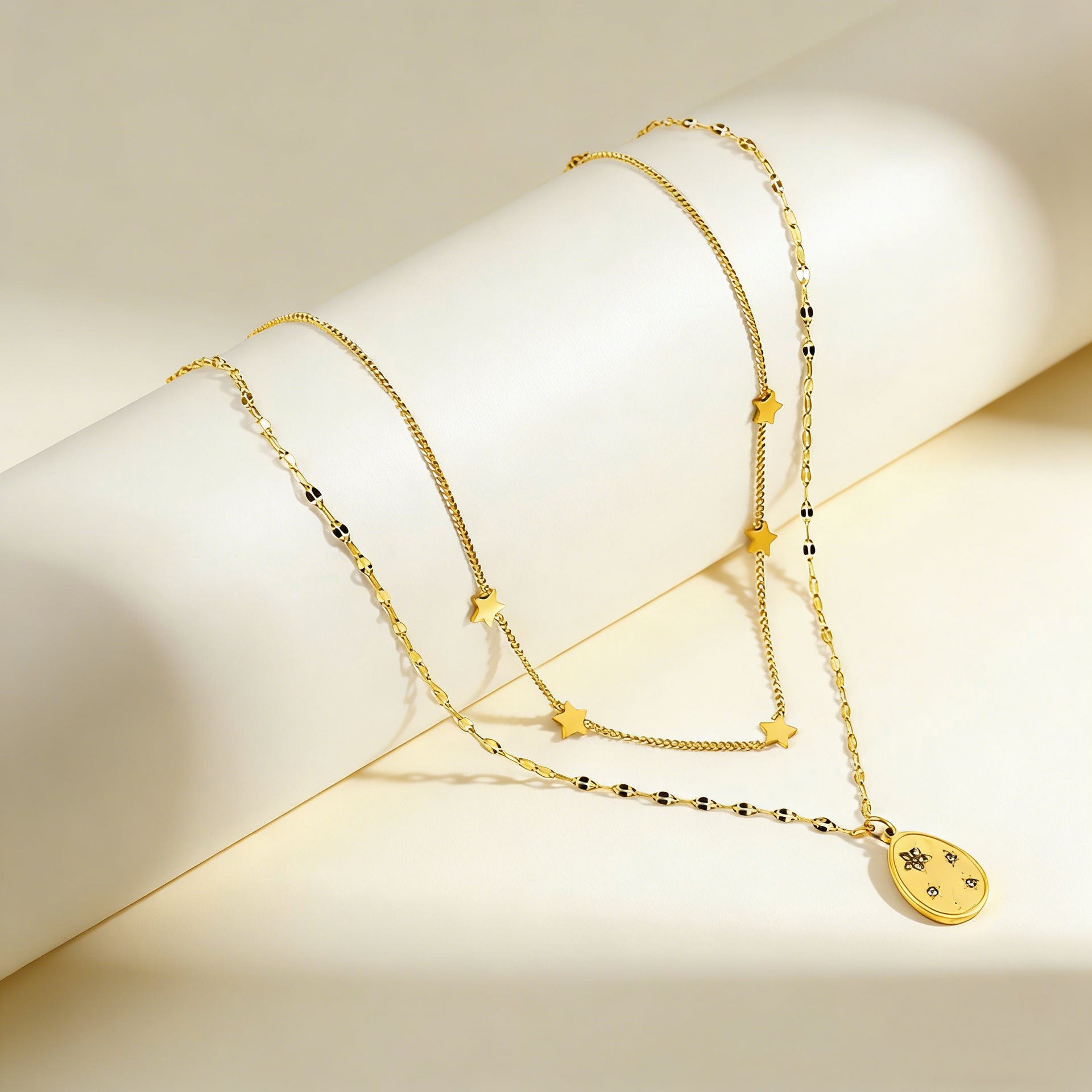 Damen mehrlagige Halskette mit Sternenanhängern und eleganter goldplattierter Oberfläche Shop Nory