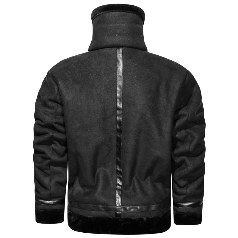 Herren Fliegerjacke mit Lammfellfutter und Kunstlederapplikationen Shop Nory