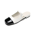 Damen elegante Mules mit modischem Riemen und ansprechendem Farbkontrast