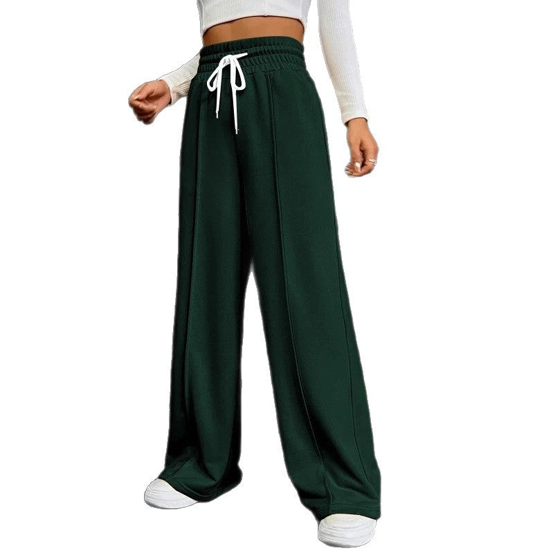 Damen nan weite High-Waist Palazzo-Jogginghose mit Kordelzug und Bügelfalte Shop Nory