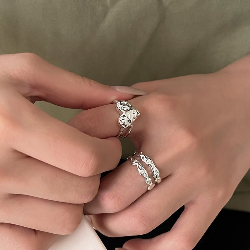 Damen Offener Ring mit innovativem Textur- und Designkonzept Shop Nory