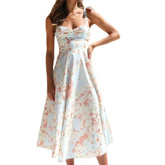 Damen Sommerliches Blumenkleid mit elegantem Spaghettiträger-Design