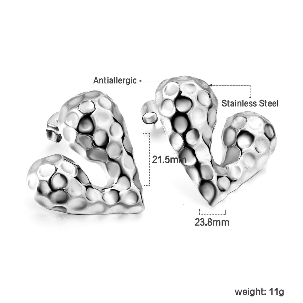 Damen Edelstahl Ohrstecker im einzigartigen Herzdesign Shop Nory