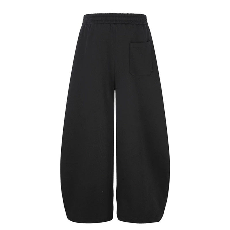Damen Extraweite Palazzo-Sweathose im Streetstyle mit Pferde-Patch, Tunnelzugbund und verstellbarem Saum Shop Nory