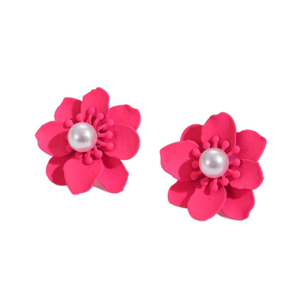 Damen Ohrringe mit kunstvollem Blumenmotiv und Perlenakzent Shop Nory