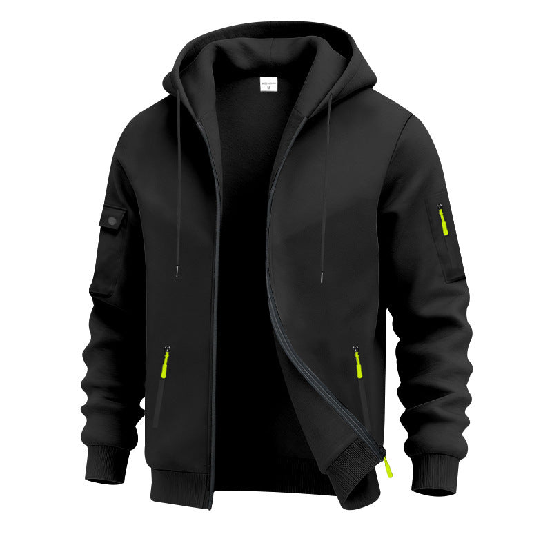 Herren funktionale Kapuzenjacke mit technischen Taschen