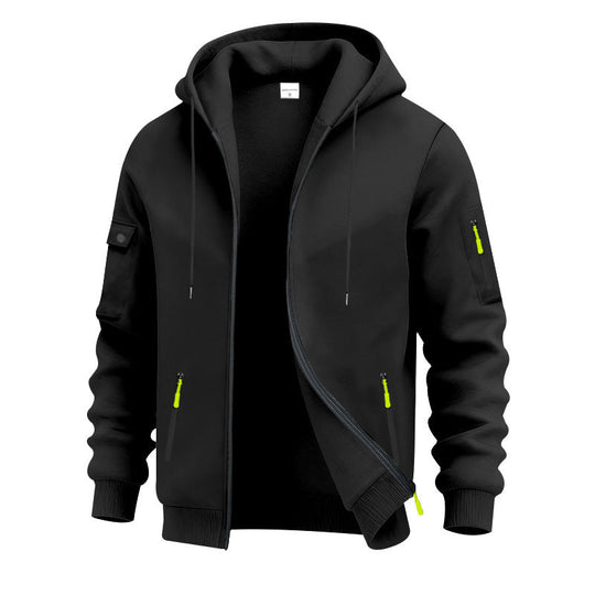 Herren funktionale Kapuzenjacke mit technischen Taschen