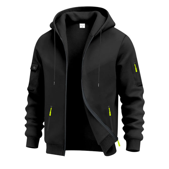 Herren nan technische Kapuzenjacke mit Reißverschluss, zipptaschen und Ärmeltasche Shop Nory