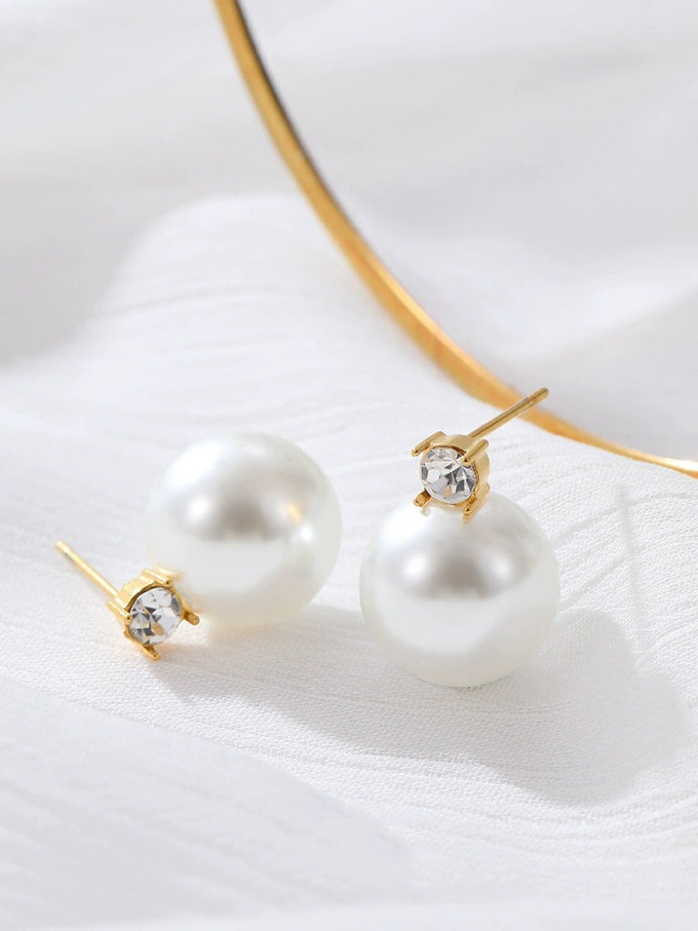 Damen Elegante Perlen Ohrstecker Shop Nory