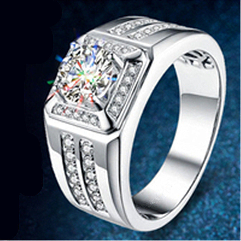 Damen Schmuckring mit quadratischem Design und funkelnden Akzenten Shop Nory