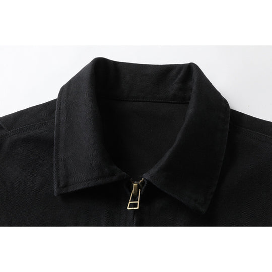 Herren Kurzjacke im Boxy-Schnitt aus Canvas mit Hemdkragen und Leistentaschen Shop Nory