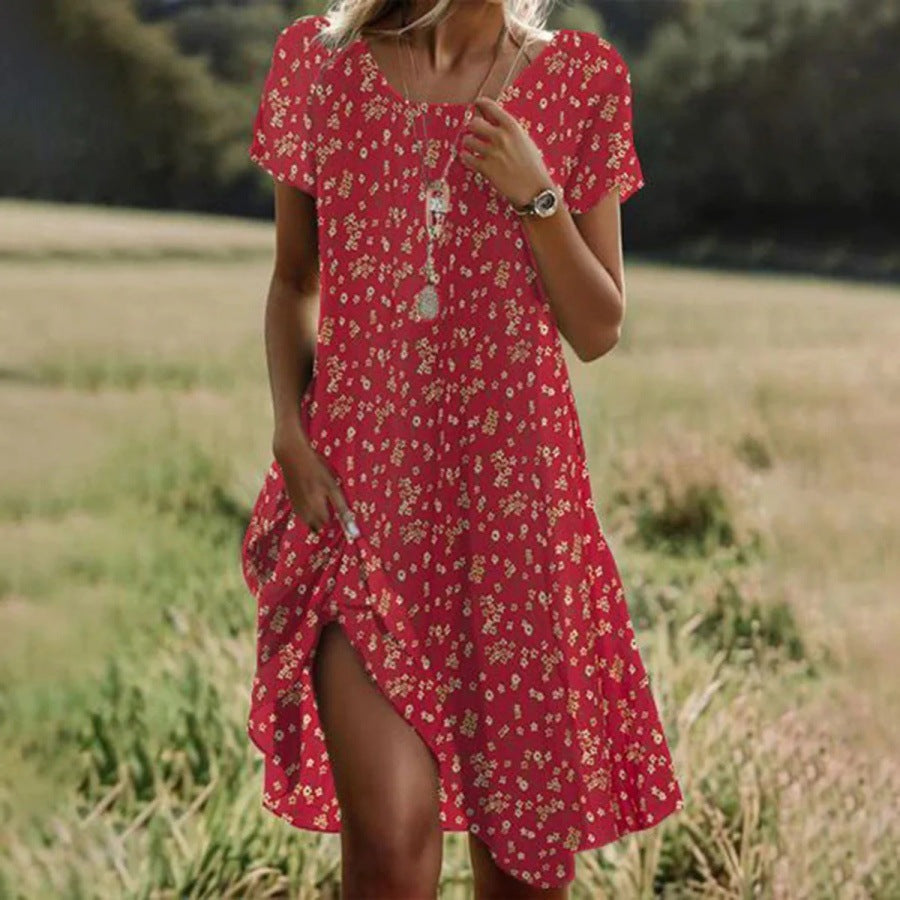 Damen Freizeitkleid mit asymmetrischem Saum und Taschen