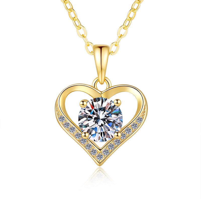 Damen Halskette mit funkelndem Herzanhänger und luxuriösem Zirkonia Shop Nory