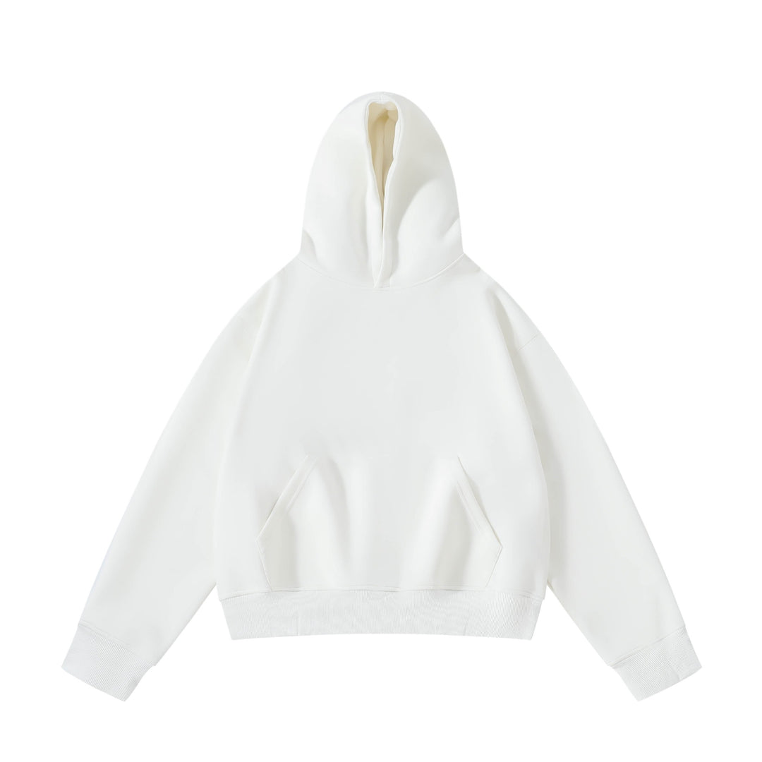 Unisex schwerer Oversize-Kapuzenpullover mit doppellagiger Kapuze Kängurutasche und breitem Rippbund Shop Nory