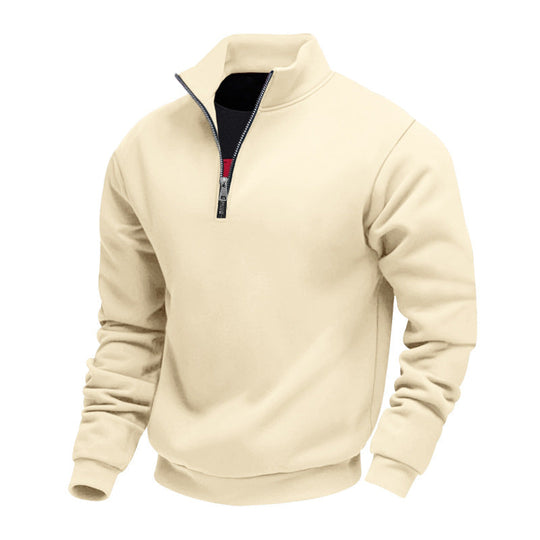 Herren sportlicher Sweatshirt mit modernem Stehkragen und Reißverschluss