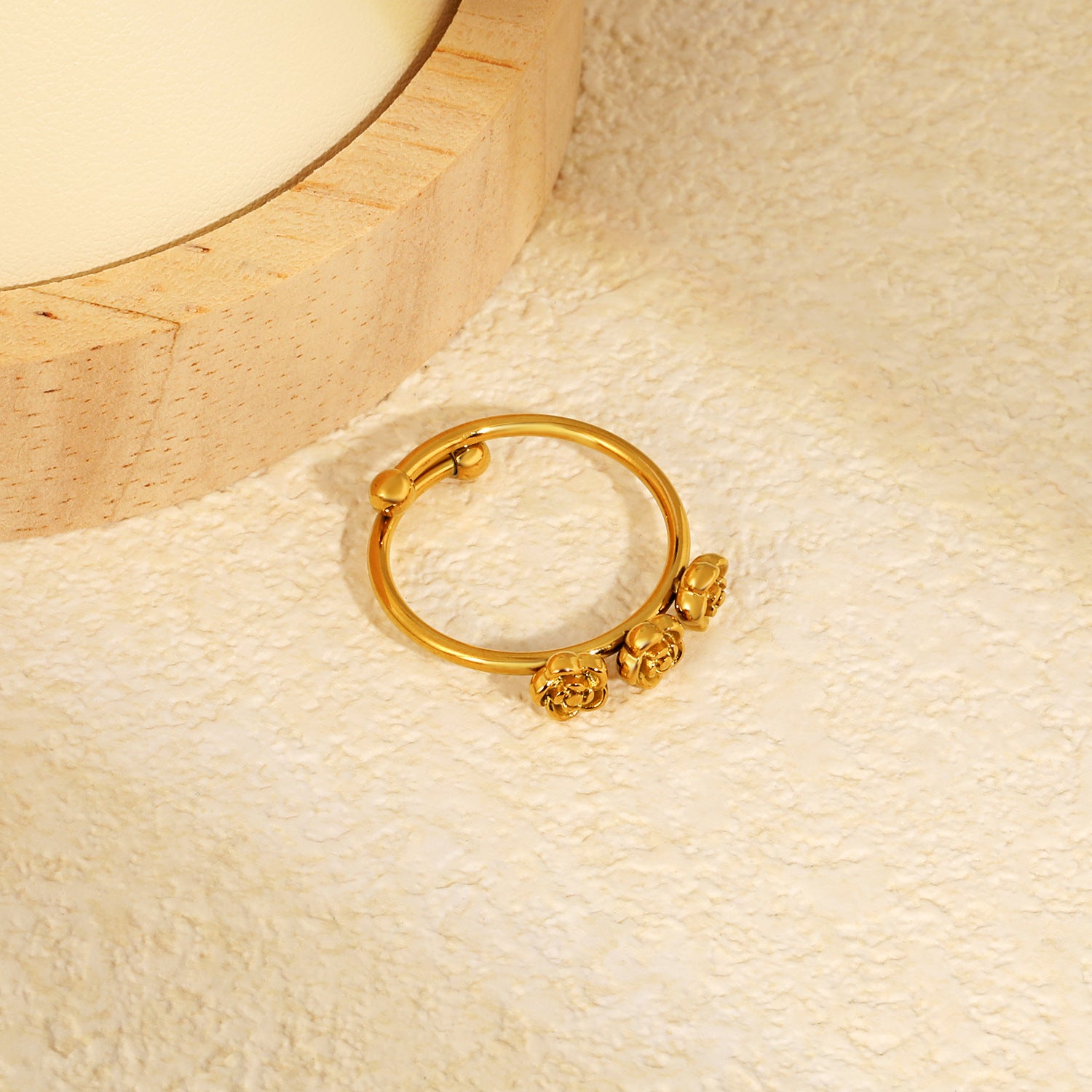 Damen Verstellbarer Ring mit floralem Design Shop Nory